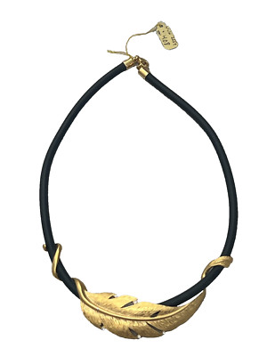 Halskette ''Feather'' by Jenny Lane Schweiz 23,5K Gold beschichtet Handarbeit 45CM
