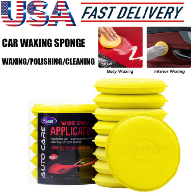 12 Pcs Microfiber Foam Sponge Polish Wax Applicator Pads Car Home Cleaning Tool