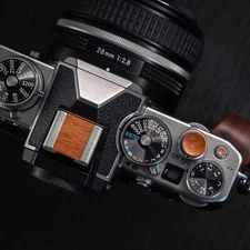 Retro Wood Wooden Camera Shutter Release Button Hot Shoe Cover for Nikon zfc