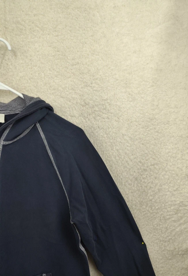 Sudadera Ann Taylor Loft Mujer Grande Azul Forrada Mezcla de Algodón Cremallera Completa Con Capucha Foto 3 de 4