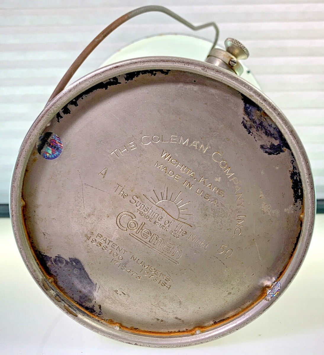 Coleman Model 228D Nickel Big Hat Camping Lantern born A/50 Coleman Model 228D Nickel Big Hat Camping Lantern born A/50
