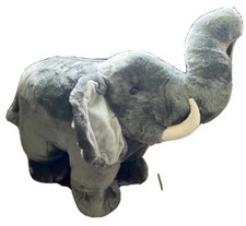 Large Elephant FAO Schwarz Fifth Ave Stuffed Animal Grey Over 24  Long Realistic