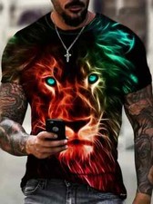 Big & Tall - 3XL - Men's Ultra Fierce Lion T-Shirt - Adult Tee 🌺CLEARANCE SALE