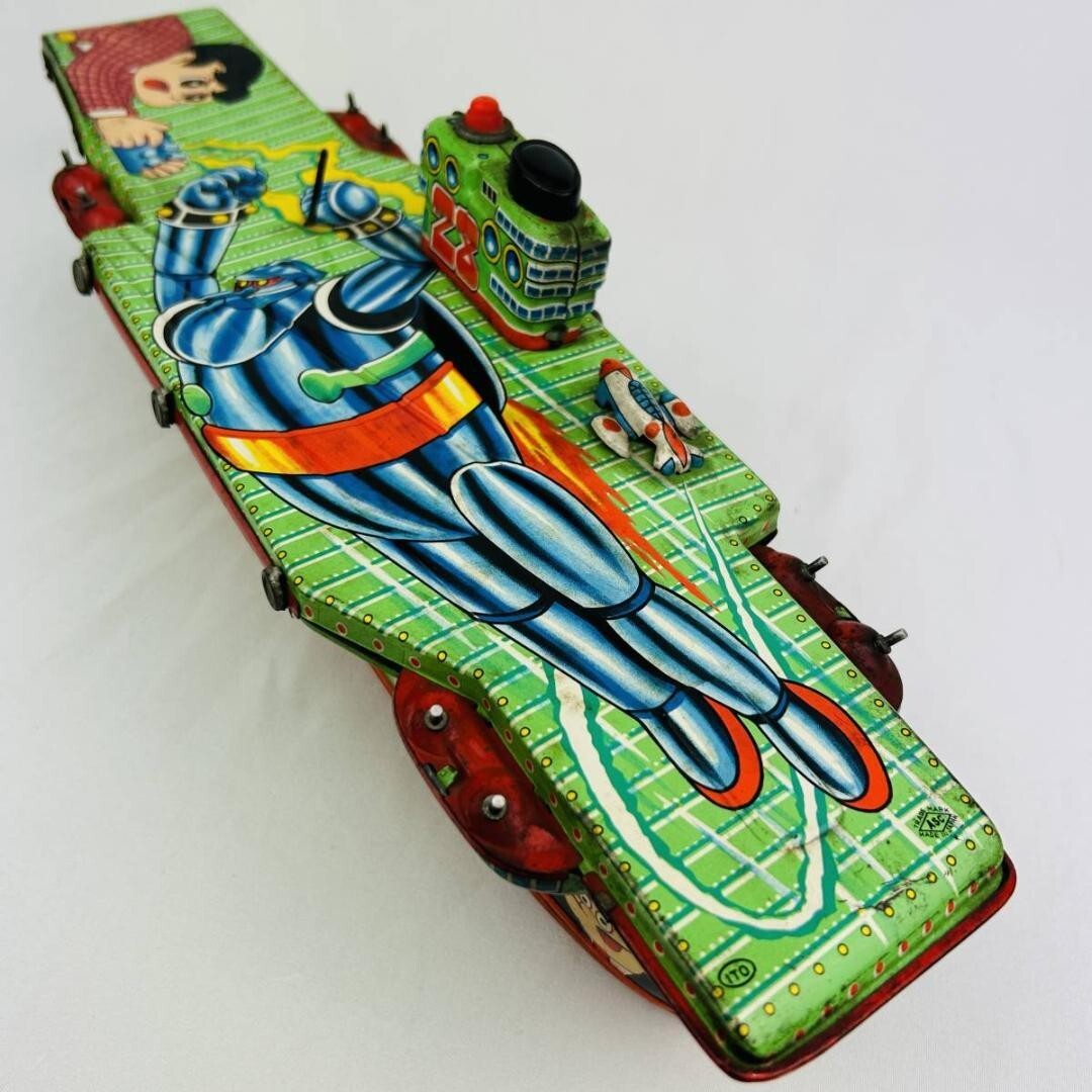 Aoshin toy Tetsujin 28 aircraft carrier tin toy Showa vintage F/S