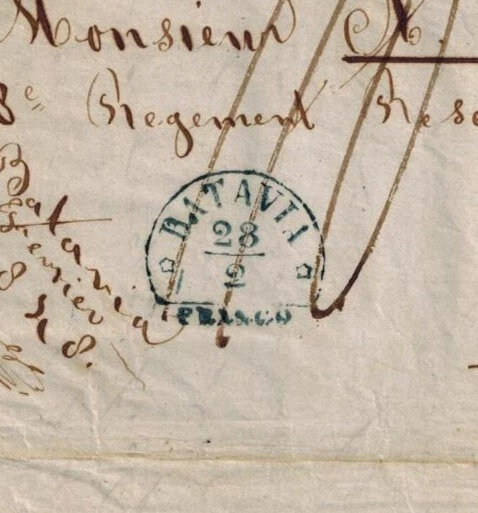 Dutch East Indies Pre Stamp 1848 Full Cover w/ MALTA DISINFECTION Red on Back - Image 4 of 4