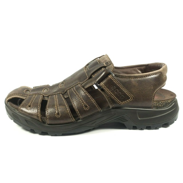 Ecco Brown Leather Fisherman Sandals Mens Size 12 eBay