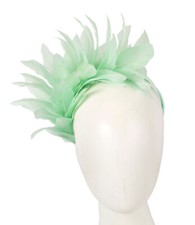 Mint feather spring racing fascinator by Max Alexander 100 Australian Seller