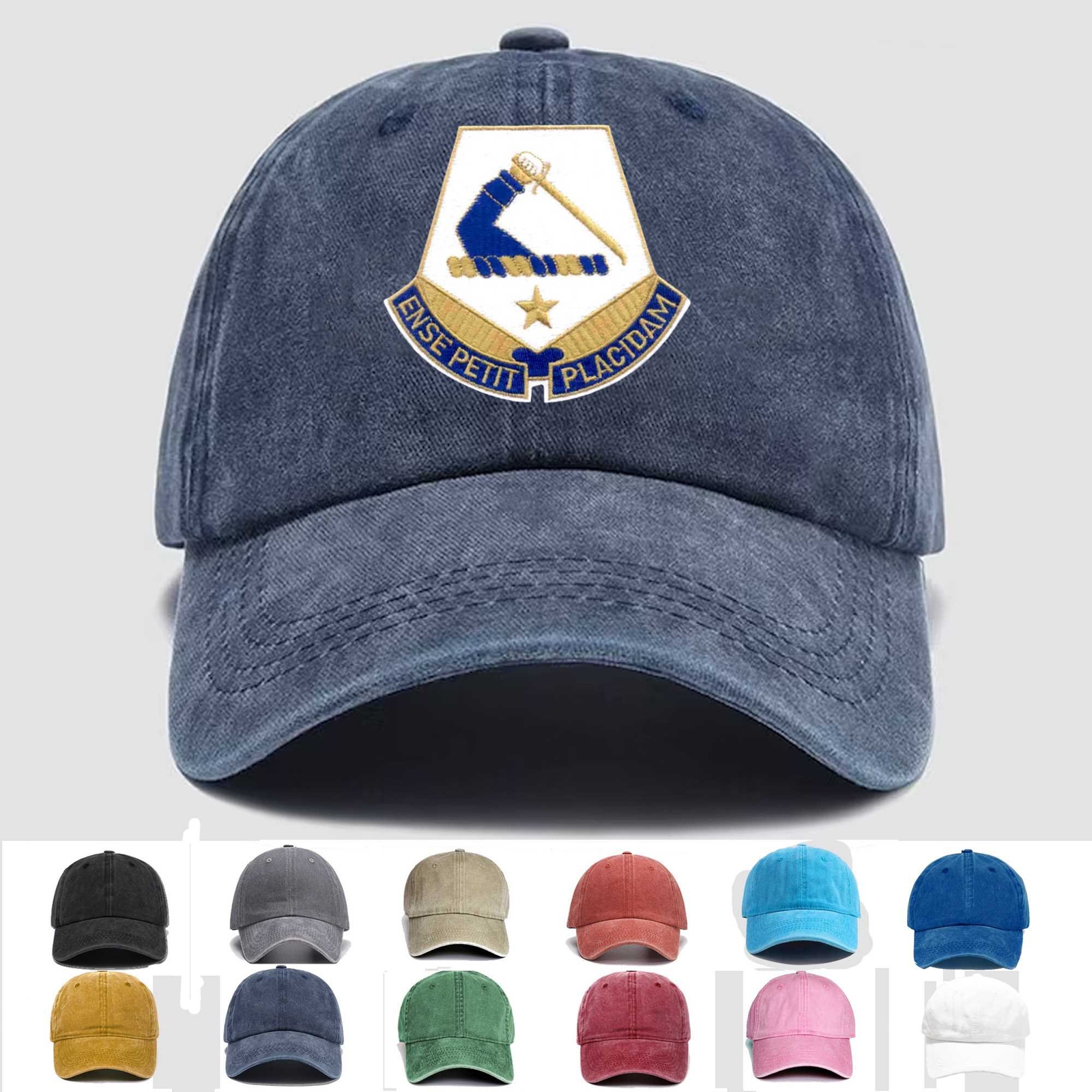 Custom Embroidered MA Veteran Trucker Hat with Headquarters Design  