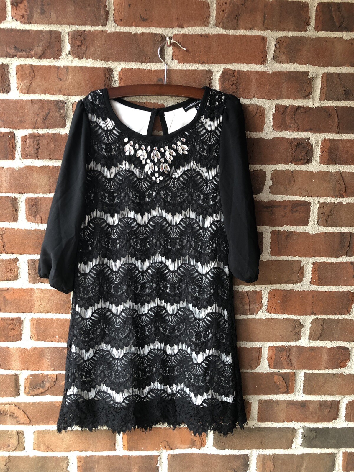 medium length black dress