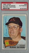 Claude Raymond signed 1965 Topps - Astros - PSA slab