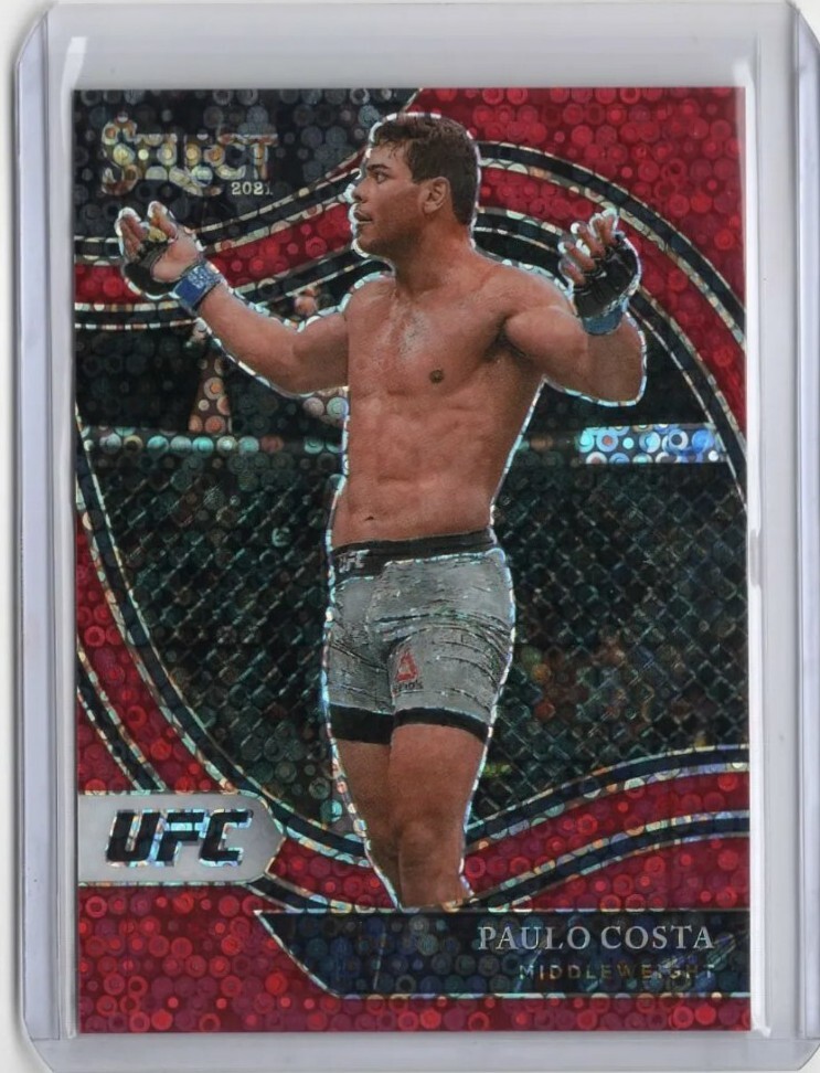 2021 Panini Select UFC Paulo Costa Card Octagonside Level Red Disco /199