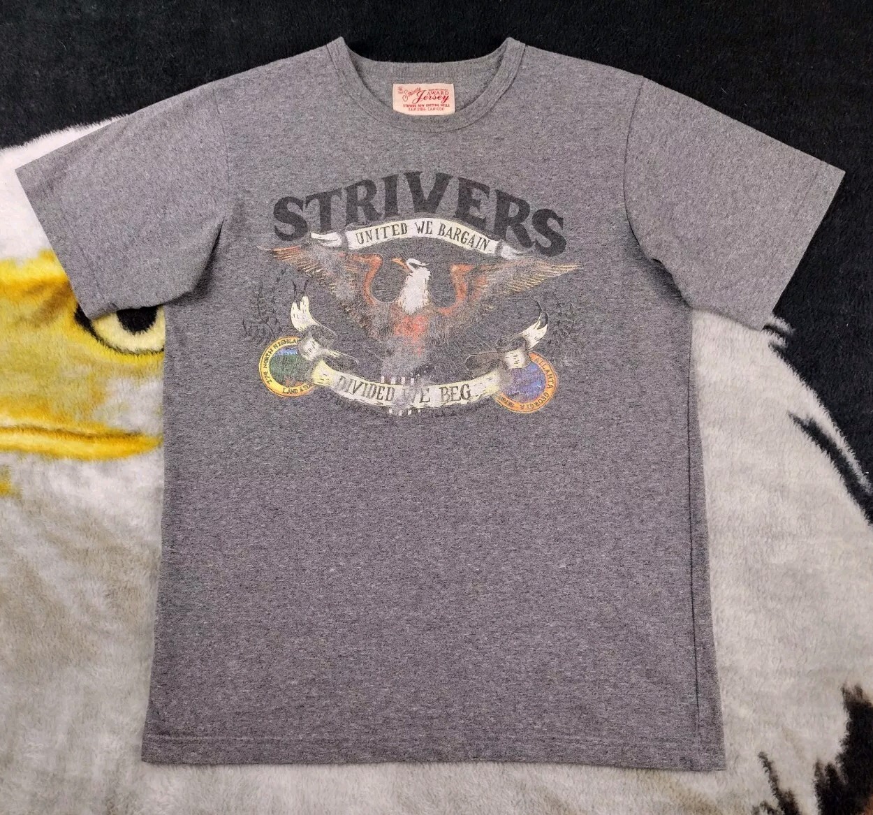 FILA T shirt a righe uomo taglia media grigio