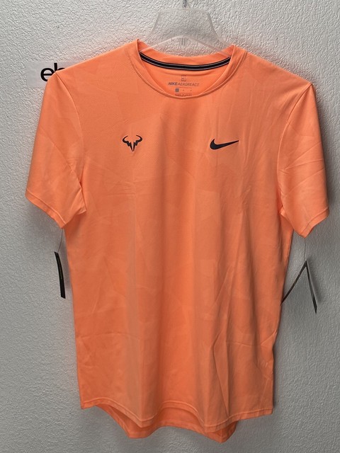 Sz Large Mens Nike Aeroreact Rafa Nadal Tennis Shirt Orange Cu7916-892 for sale online | eBay