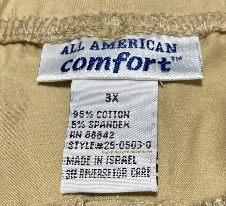 【ハッピー】 All American Comfort 3X Pull On Beige Cotton Stretch Pants Elastic