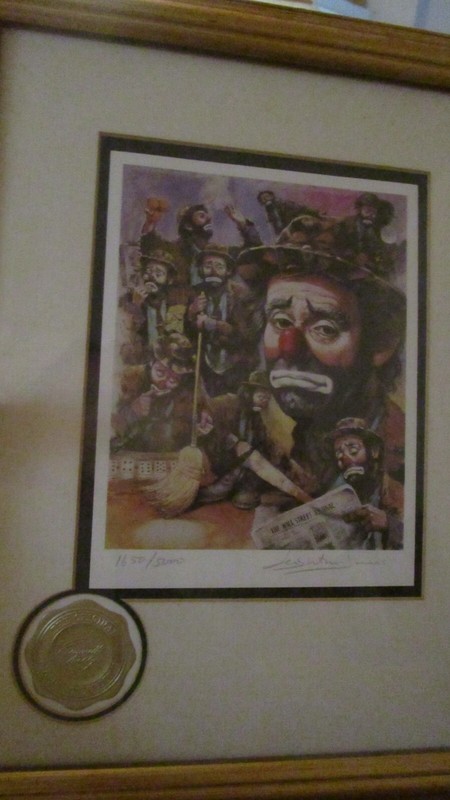 The Original Circus Collection Emmett Kelly, Framed & Signed + 3 Figurines