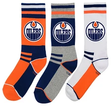 Outerstuff NHL Youth (5Y-7Y) Edmonton Oilers 3-Pack Socks