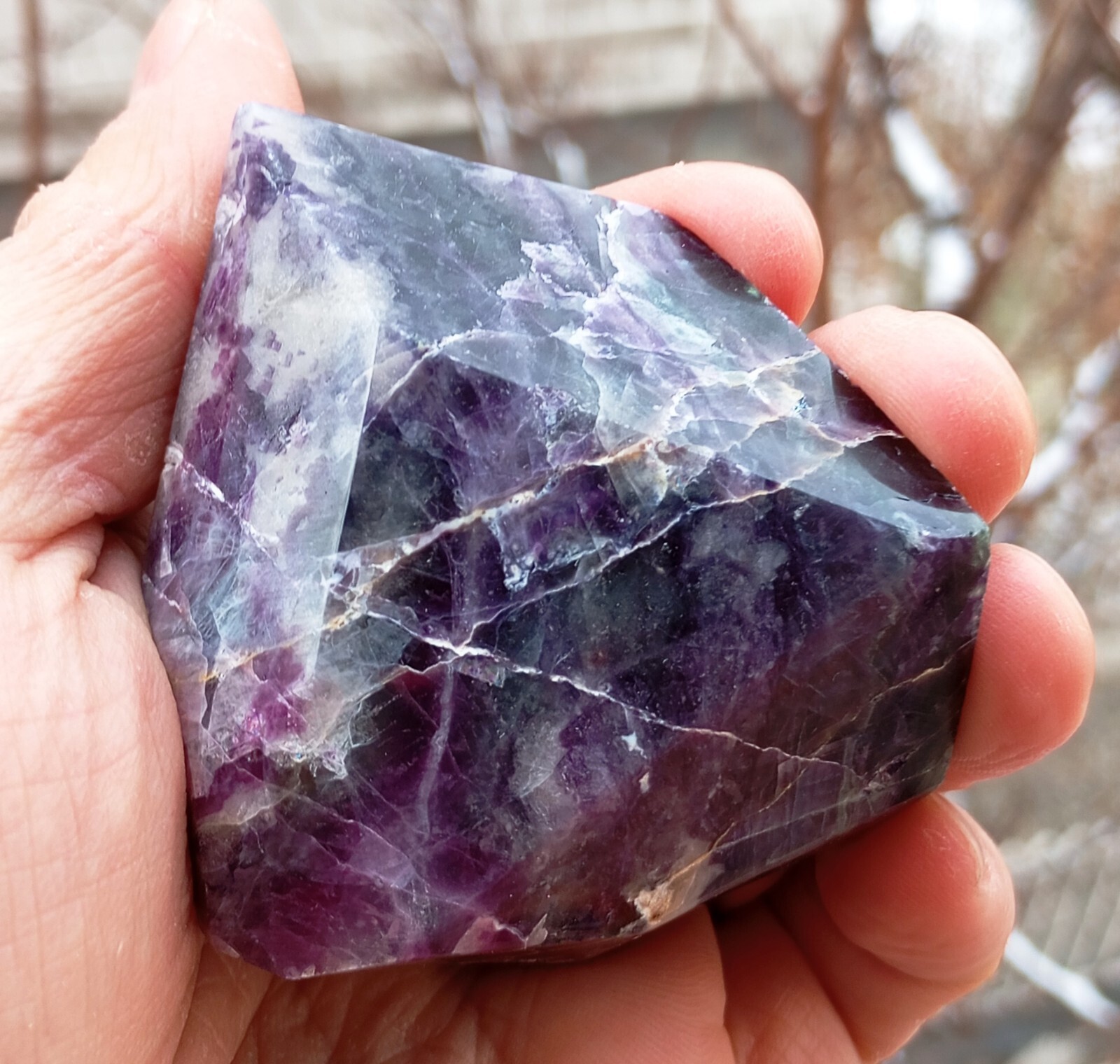 UV-Reactive Rainbow Fluorite Mirror Polished Specimen