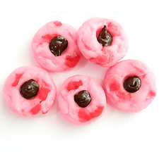 100 Dollhouse Miniature Cherry Cookies  Doll Mini Bakery Food Biscuit Wholesale