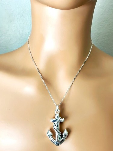 925 Silver Lightweight Anchor Pendant Necklace - Chain Sold Separate 1465 - Picture 4 of 4