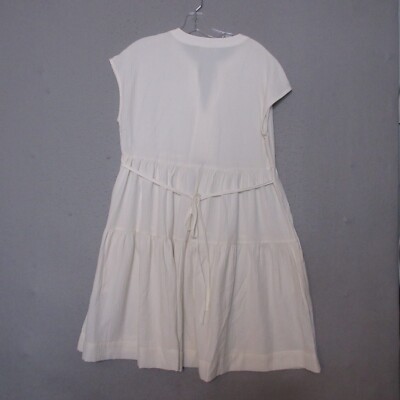 Calvin Klein Dress Women 6 Tiered Flowy Crinkle Comfort Pockets Shift Tie  Back | eBay