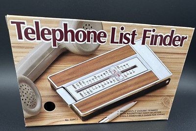 Vintage Telephone Autodex List Finder Flip Phone Number A-Z Black Chrome New