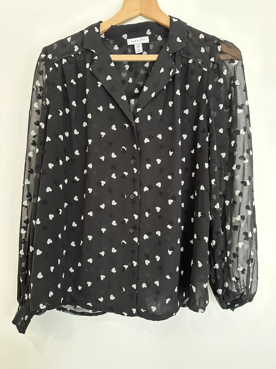topshop heart blouse