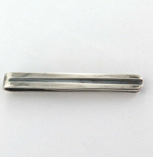 Vintage Hans Hansen Denmark Modernist Sterling Silver Tie Clip #728 - Picture 5 of 6