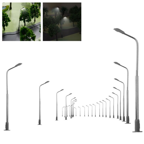 10pcs 1:150 Model Railway Train Lamp Post Street Lights LED DIY High Quality - Picture 5 of 21