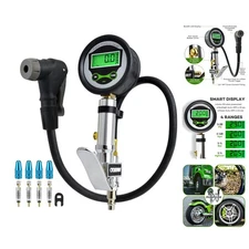 Accurate Digital Tire Inflator for Bicycles & Cars - Presta/Schrader Compatible