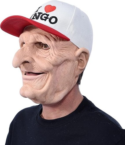NWT Zagone Studios Men's B-9 Old Man Mask, I love Bing Hat Costume - Picture 3 of 4