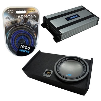Fits 09-20 Ford F-150 Super Crew Alpine S-W12D4 Single 12'' Sub Box HA-A800.1 Amp