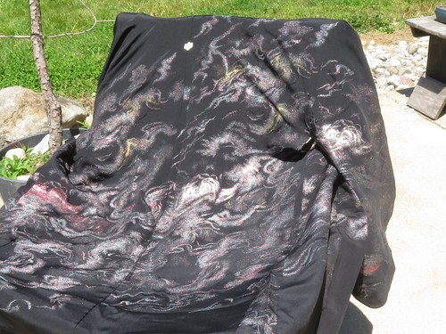 Vintage Japanese Kimono pure Silk HAORI embroidery with metallic thread # 11