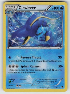 Holo Clawitzer 24/111 Rare Furious Fists Near Mint