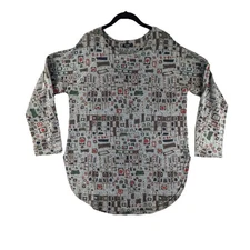 Inoah Tunic Top Womens Size Large Artsy Boho Knit Long Sleeves Pullover VTG USA