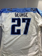 Eddie George #27 Jersey Mens XL White Reebok NFL On Field Tennessee Titans