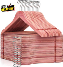 American Red Cedar Wooden Hangers 30 Pack Clothes Hangers for Closet Wood Suit..