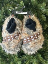 NWOT Disney Star Wars Chewbacca Furry Children s Slippers Sz Med 7-8 MAY 4th