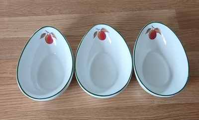 Vintage Royal Worcester Evesham Vale Avacado Geschirr weiß mit grünem Rand x 3