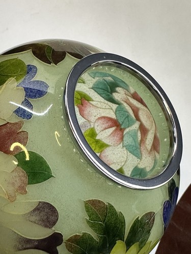 Japanese Plique-à-jour Cloisonne vase Millefleur Perfect - Picture 16 of 24