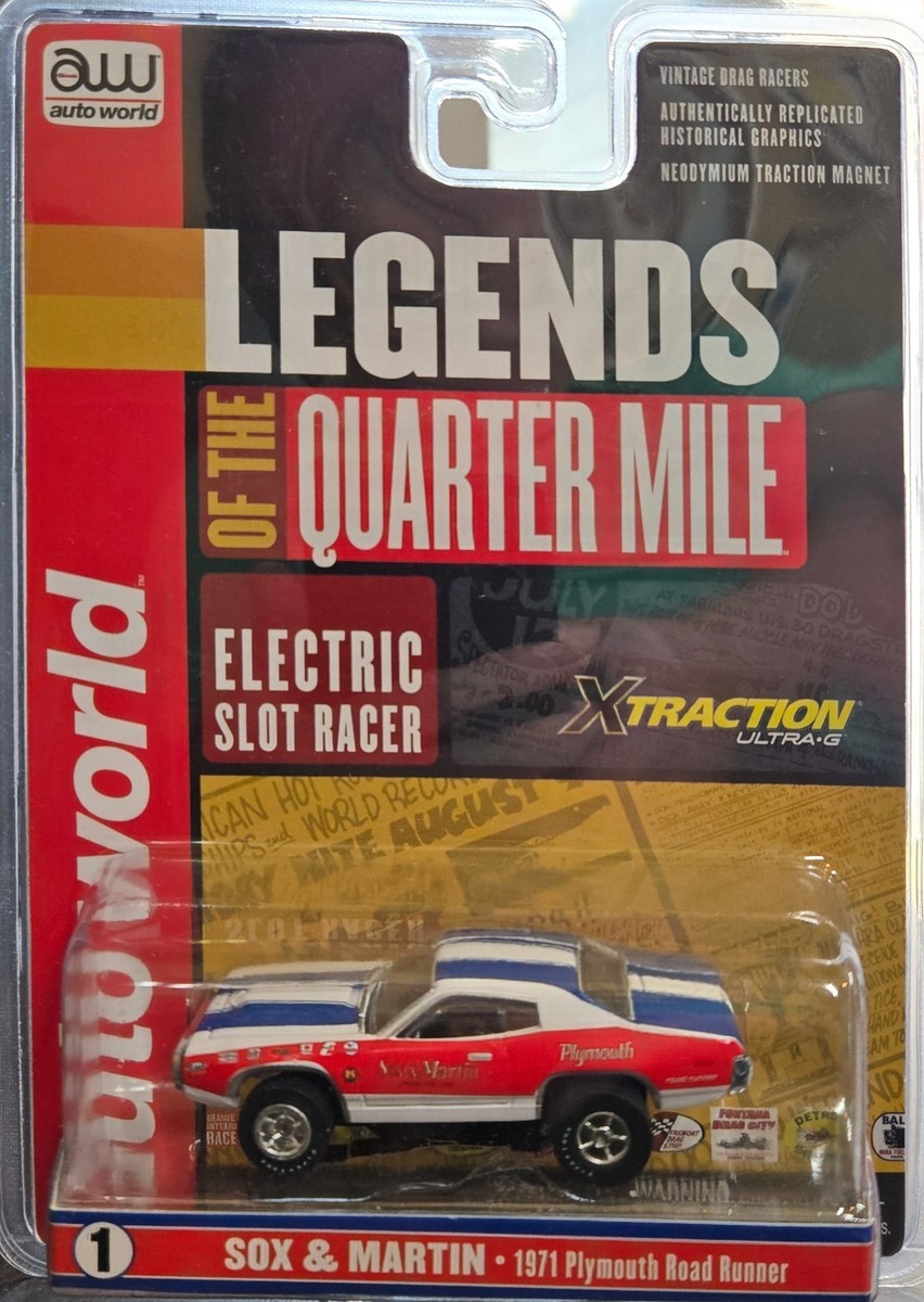 AUTO WORLD ☆ '71 Roadrunner GTX☆HOスロットカー Auto World 1971 Plymouth GTX (Blue) X-Traction Flamethrowers