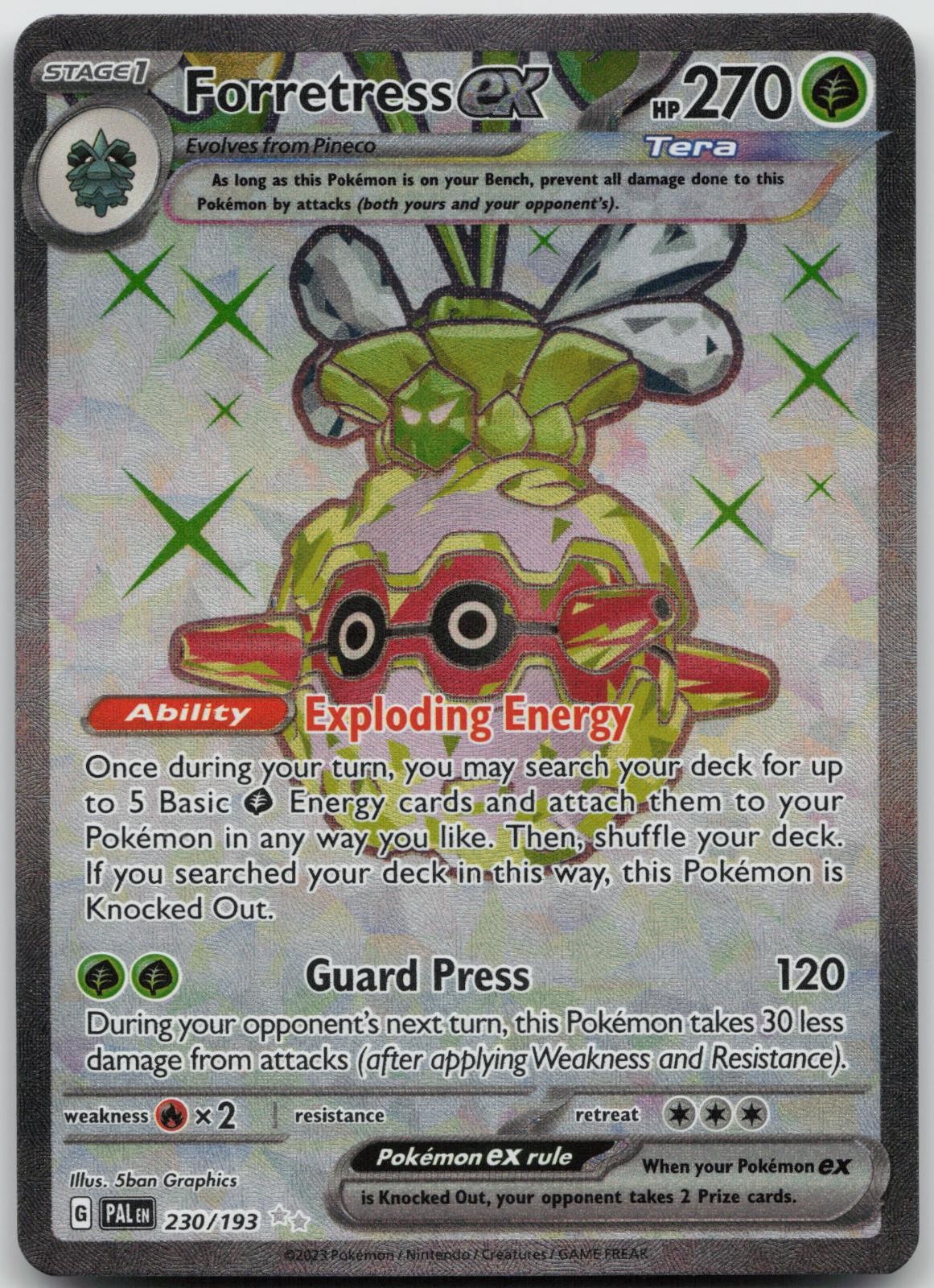 FORRETRESS EX 230/193 ULTRA RARE PALDEA EVOLVED POKEMON HOLO NEAR MINT