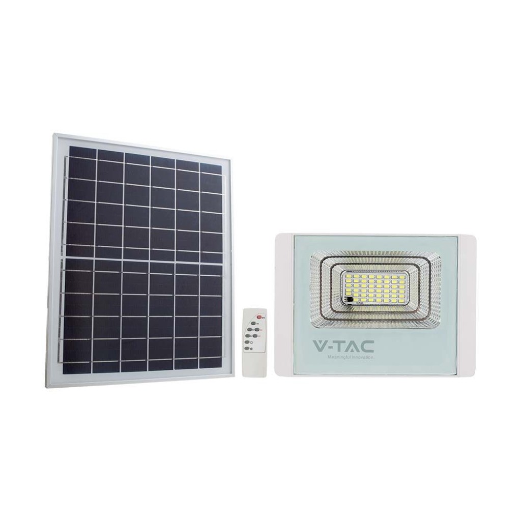 1 pz 20W LED Solar Floodlight 6400K White Body