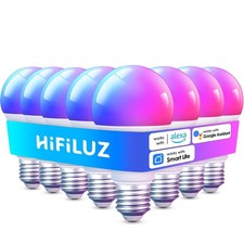 Smart Light Bulbs 8 Pack, A19 E26 850LM WiFi Bluetooth RGBWW Colo... Fast Ship