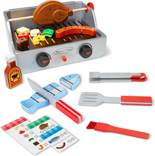 Melissa  Doug Rotisserie and Grill Wooden Barbecue Play Food Set 24 Pcs 