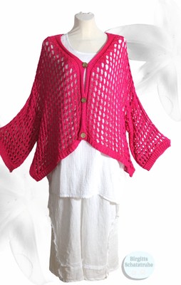 Strickjacke Überwurf Pullover Jacke EG 46 48 50 52 54 56 Lagenlook