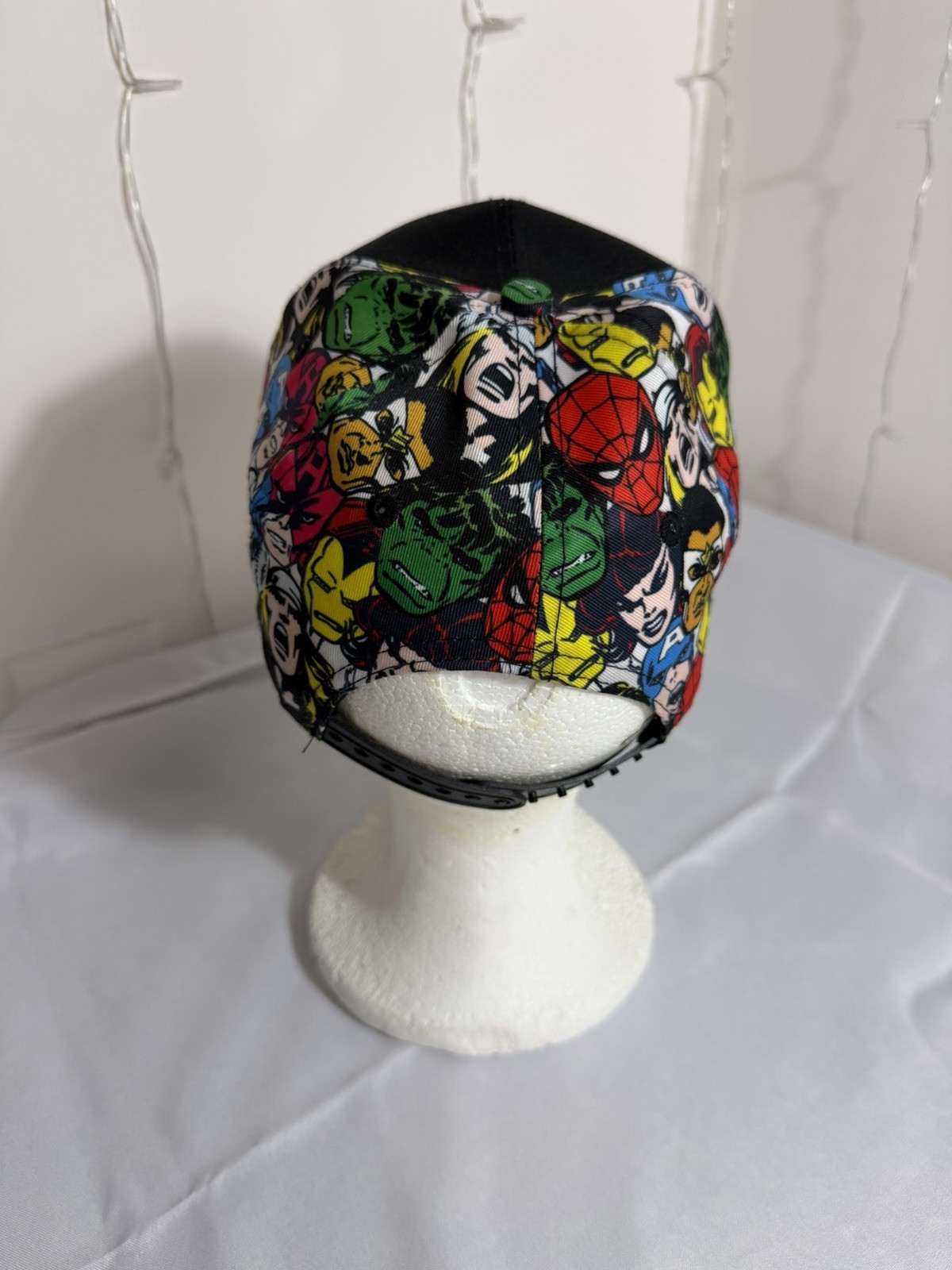 Marvel Snapback Hat Black Comic Print Adjustable … - image 2