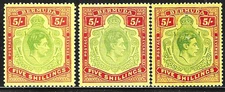 Bermuda (British) 1938-1950 Scts #125-#125a, Mint/NH-LH "KGVI" Perf 13 & 14, 5sh