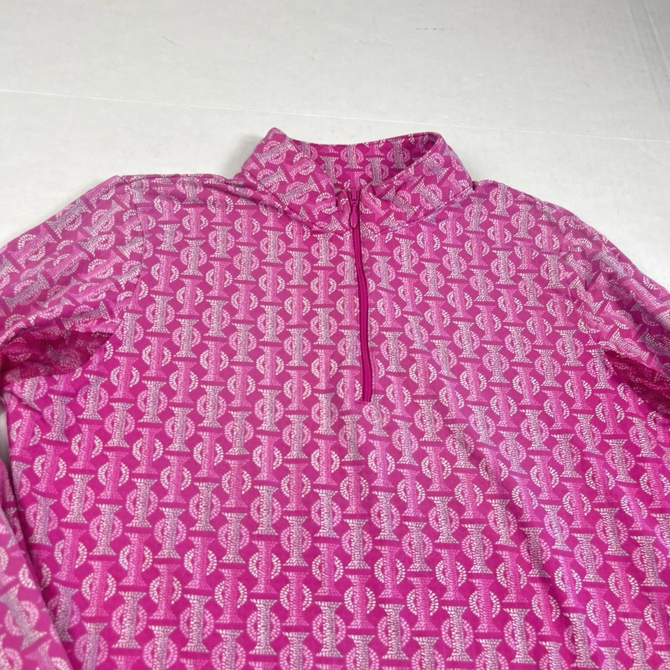 Icikuls Womens 1/4 Zip Golf Top Geometric Print Long Sleeve Performance Shirt S - Image 3 of 4