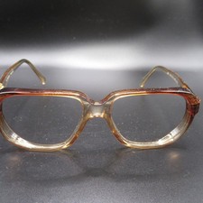 Vintage Safilo Elasta 1056/N Full Rim Eyeglass Frames Brown Amber Italy 150