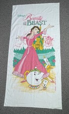 vintage beauty and the beast beach Towel Belle White Castle Chip Beast 30.5x63”